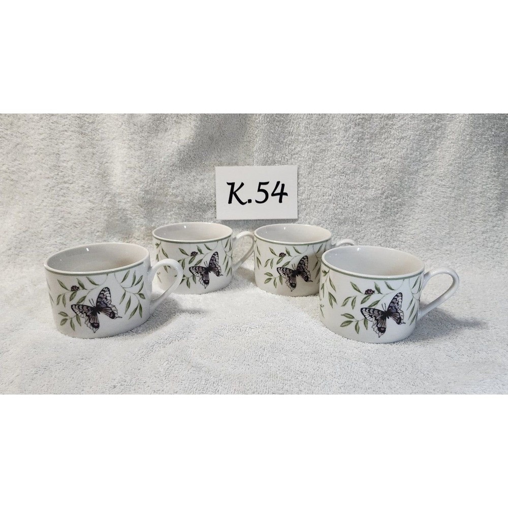 K.054- Farberware Arbor Life Set Coffee Cups, Butterflies / Ladybugs, set of 4